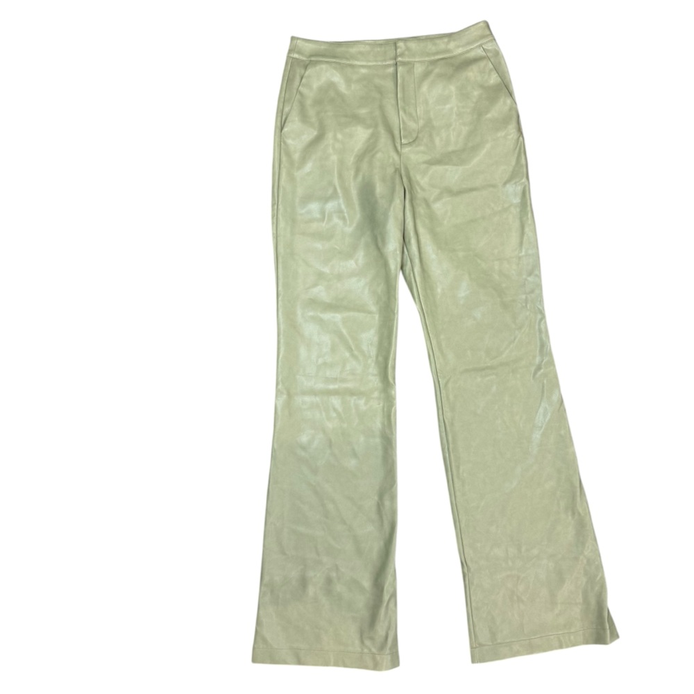 Avec Les Filles‎ Faux Leather Flare Trousers size 8 color moss